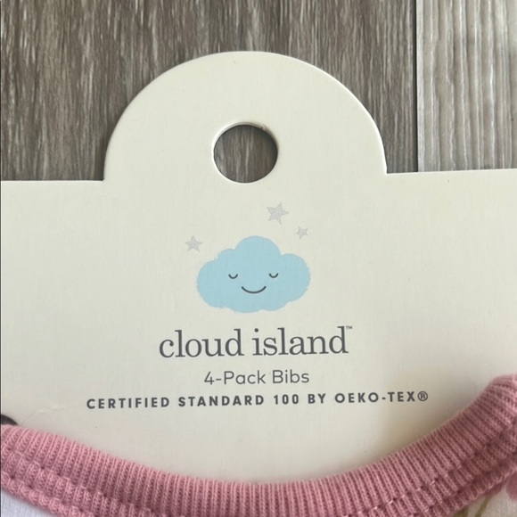 Cloud Island Pink and Cream Baby Bib Set - Picture 2 of 11